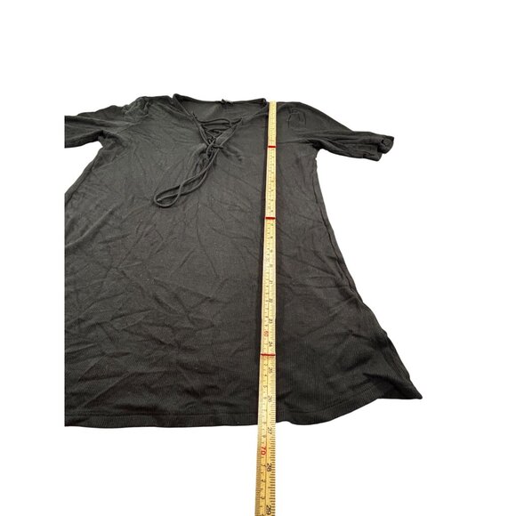 Express Black Lace-Up Tunic Top Size XL - Picture 7 of 10